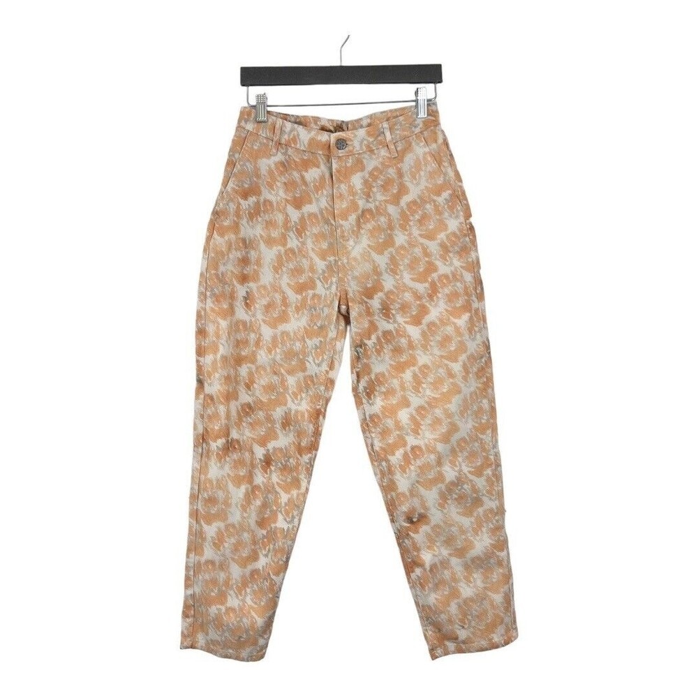 Rachel Comey x Target Size 6 Peach White Print High Rise Tapered Jeans